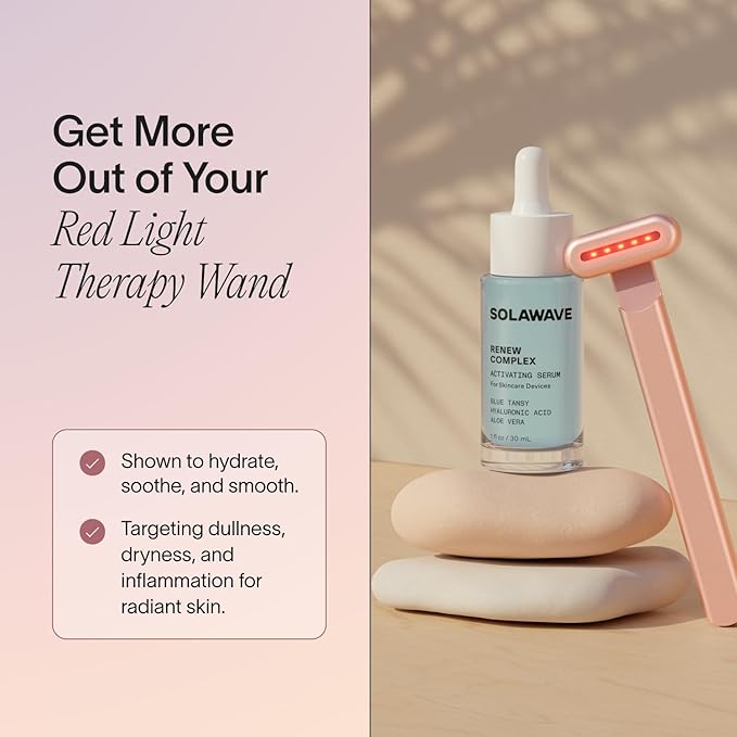 Solawave Renew Complex Red Light Therapy Activation Serum, 1 Oz (3-Pack)