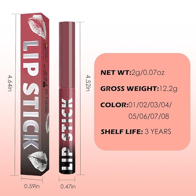 QIDSTERS Matte Lipstick Crayon for Women, Light Purple Lip Stick Pencil 24 Hour Long Lasting Waterproof, Non-Drying Hydrating Formula Lip Gloss Makeup, Vegan & Cruelty-Free, 03