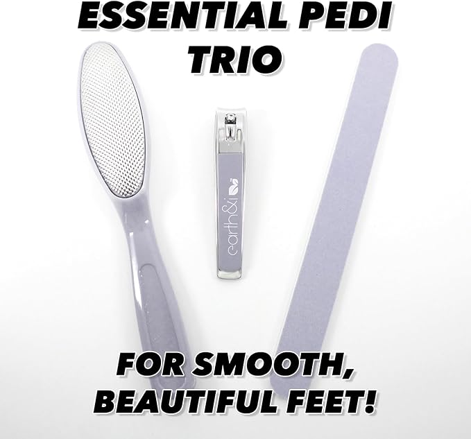 Earth & I - Pink 3-Piece Pedicure Kit: Luxury At-Home Spa Foot Care Set