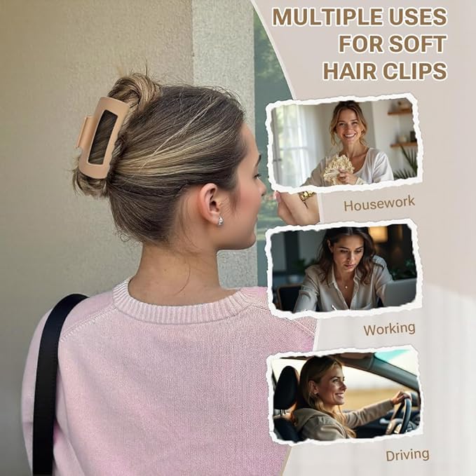 Fashion Hair Clips, Cloud Hair Pins for Women, 3.9 inch Hair Claw Clip for Thick/Fine/Thin/Curly Hairstyle, Multicolor 4 Pack