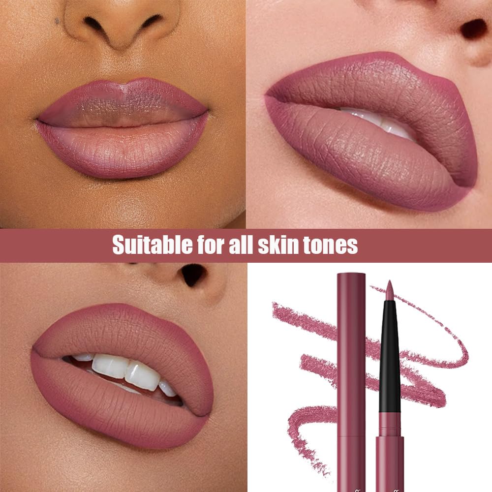 QIDSTERS Gel Lip Liner Pencil for Women, Light Purple Matte Long Lasting Lip Liner Lipstick 24 Hour, High Pigmented Lips Makeup Retractable Liners Waterproof Smudge Proof, Vegan & Cruelty-Free 03