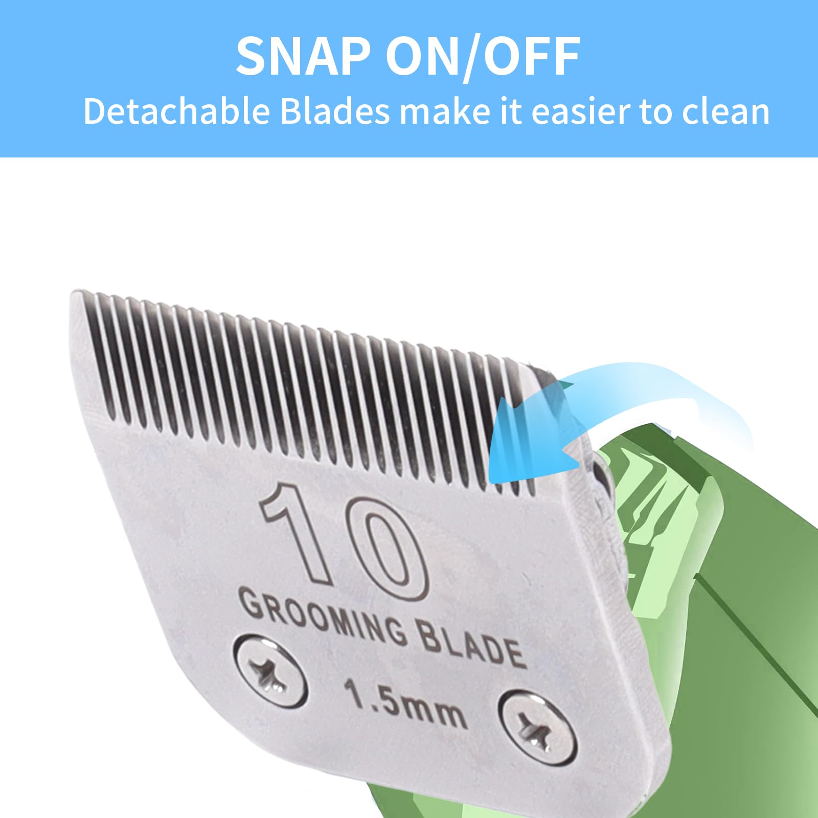 MEMIRY Size 4FC+5FC+7FC Detachable Dog Grooming Blades, Compatible with Andis, Oster A5, Wahl KM10 Series Clippers, Silver (3 Packs)