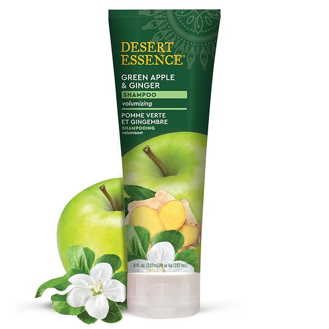 Desert Essence Green Apple and Ginger, Volumizing Shampoo, 8 oz