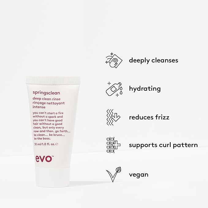 Evo Curly Hair Gift Set - Deep Clean Rinse, Curl Treatment, Curl Balm & Curl Defining Cream for Frizzy, Wavy & Coily Hair - Travel Size
