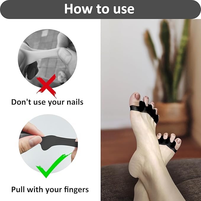 SUNFATT Gel Toe Separators for Women and Men,Bunion Corrector Toe Spacers