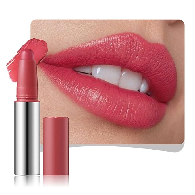 JUAAZIN Rose pink Matte Lipstick Lip Liner Pencil Crayon - High Pigment Creamy Formula, Waterproof Long Lasting, Non-Sticklipstick, Ultra Thin Lightweight Velvet Matte Lip Feel for Women 05#