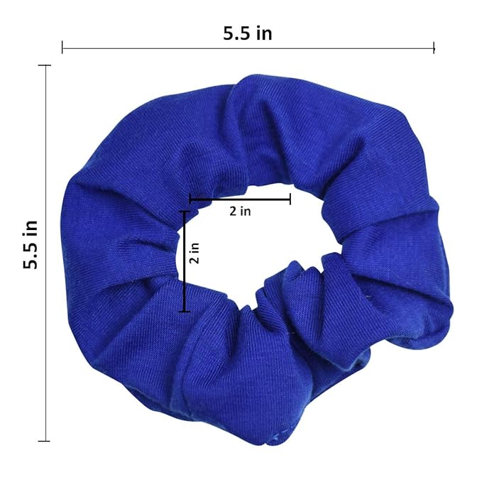 Motique Accessories Large Scrunchies for Women, Pack of 6, Royal Blue