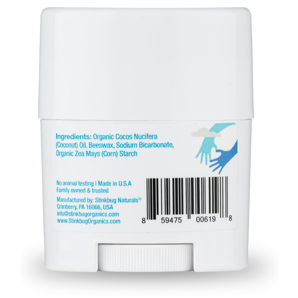 Stinkbug Naturals Aluminum Free Organic Travel Size Deodorant Stick with Unscented, Coconut Oil, Paraben Free, Sensitive Skin Deodorant, 0.75 Ounce Pack of 6