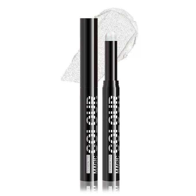 Hyesamyo White Eyeshadow Stick - Long Lasting Waterproof Matte & Shimmer Cream Eyeshadow Pencil - Highly Pigmented Easy Blend Makeup Kit for Women - Travel Size Eye Shadow for Beginners (19#)