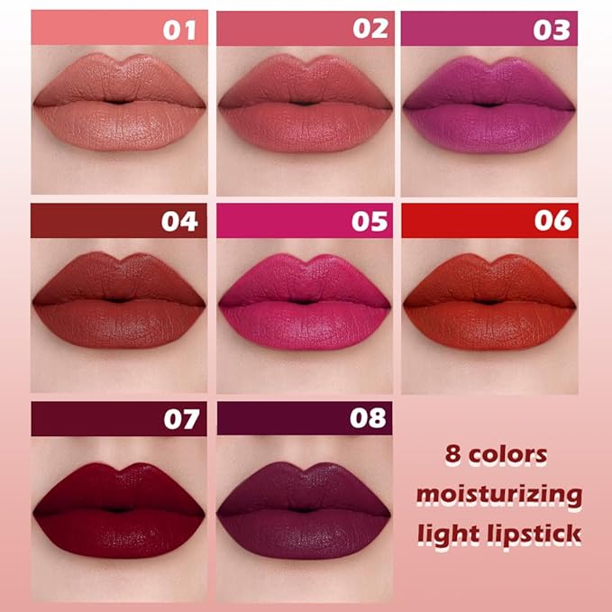 IATMOMOD Coral Red Matte Lipstick for Women, Long Lasting Waterproof Transfer-Proof Vegan Lip Bar, 24H Moisturizing Smudge-Proof All-Day Lip Color for Daily & Party M02#
