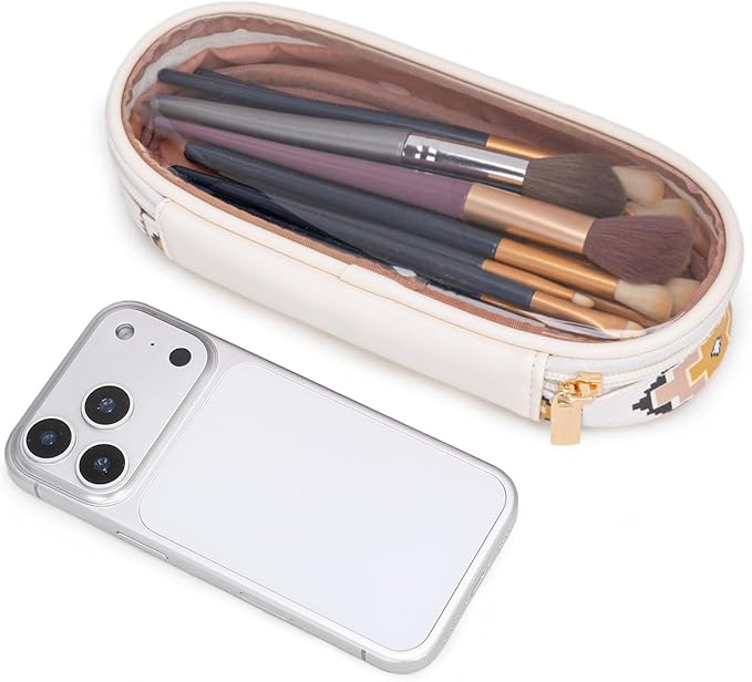 Wrangler Travel Makeup Bag 2pcs Set Cosmetic Bag with Makeup Brush Holder