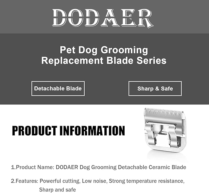 Dog Grooming Ceramic Blades Set,Compatible with Andis,Oster A5,Wahl KM10