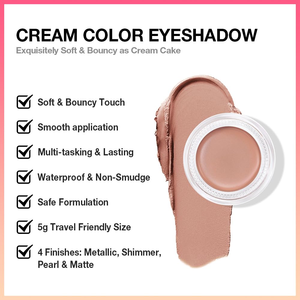 FeiCuiYun Single Cream Nude Brown Matte Eyeshadow Palette Makeup, Natural Single Mini Instant Holographic Eyeshadow For Women, Sombras Crema Para Ojos, Talc, Paraben & Cruelty Free, R03