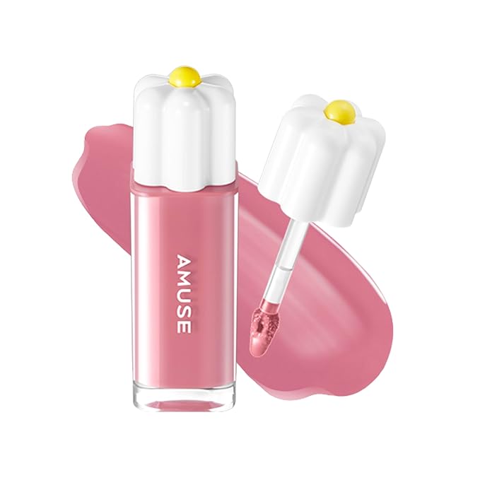 Amuse SEOUL Daisy Flower Dew Tint (09 MAUVE GRAPE) - Glossy Moisturizing Lip Stain, Watery Glow Lip Tint, Long Lasting Color, Dewy Finish, Vegan, Korean Beauty Makeup