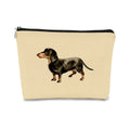 Funny Dachshund Weiner Dog Makeup Bag - Cosmetic Bag Gift Idea for Dog Lovers, Teen Girls, Women; Perfect for Dachshund Moms, Daughters, Sisters
