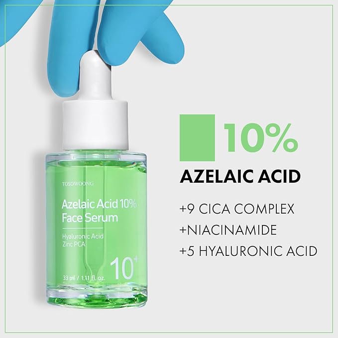 TOSOWOONG Azelaic Acid 10% Face Serum for Redness & Blemish, Rosacea, Glow