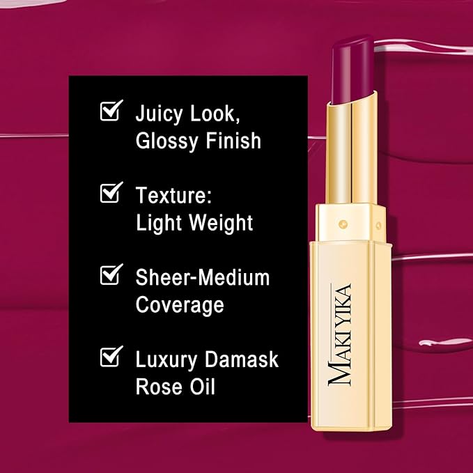 MAKI YIKA Moisture Purple Lipstick for Women Hydrate Tinted Lip Balm