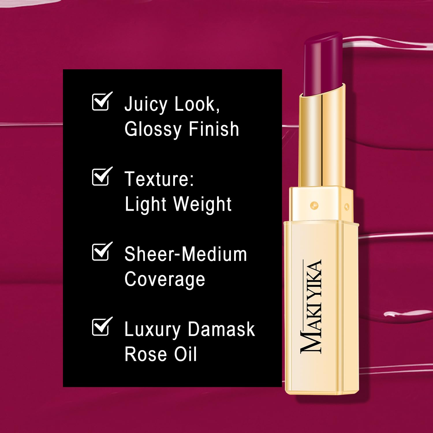 MAKI YIKA Moisture Purple Lipstick for Women Hydrate Tinted Lip Balm