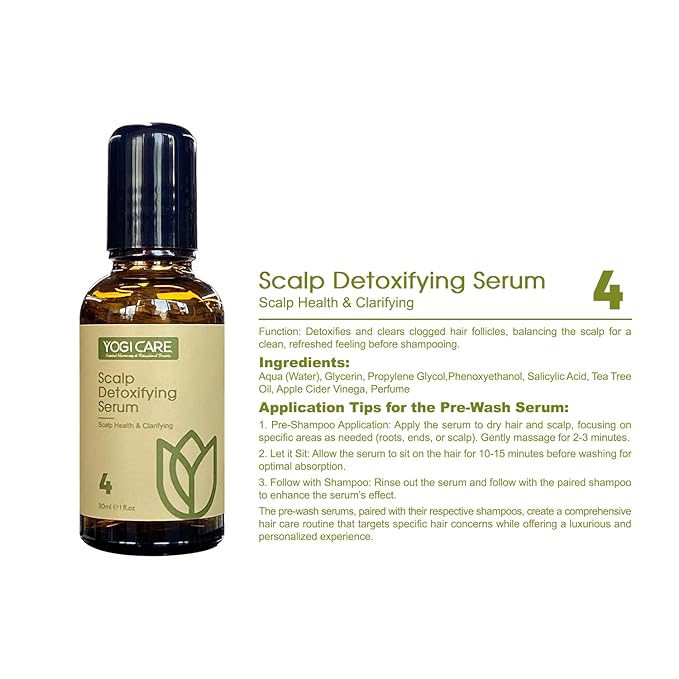 YOGI CARE Aroma Therapy Pre-Wash Hair Oil Serum 30ml / 1 Fl.oz (Scalp Health & Clarifying)