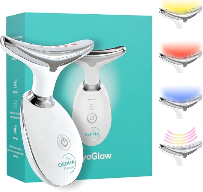 My Derma Dream MyoGlow by MDD | Neck, Face, Arms, and Legs | Uses LED Light, Vibration, Heat