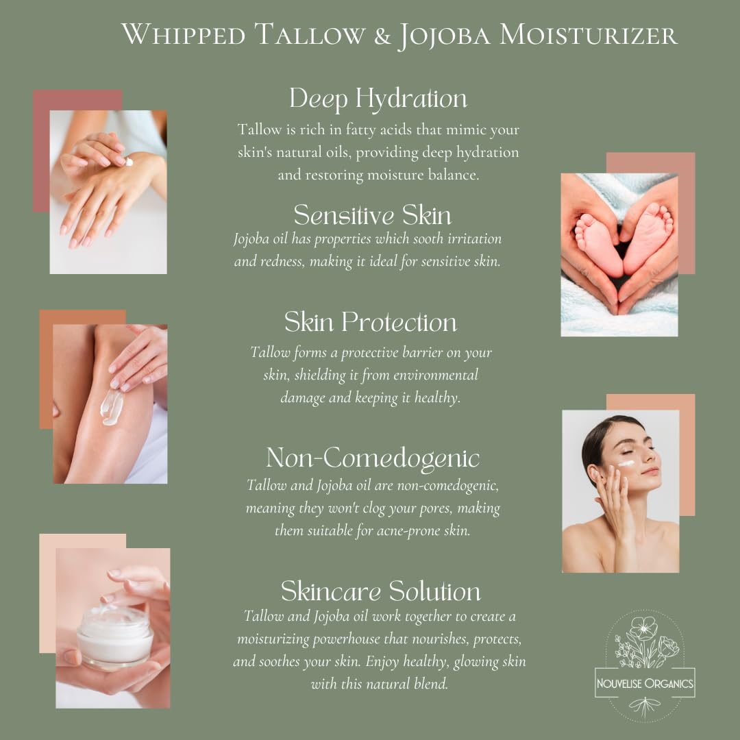 Lumberjack - Whipped Tallow Moisturizer - Cedarwood, Black Pepper, Vetiver, Juniper - 100% Natural Grass-Fed Tallow & Organic Jojoba. Chemical-Free. For Dry, Sensitive & Eczema Prone Skin.- 1.7oz