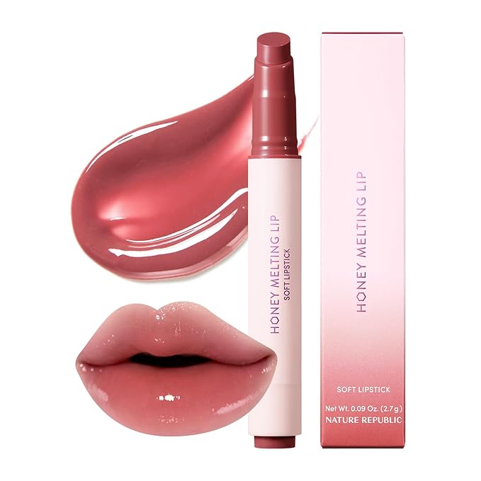 Nature Republic HONEY MELTING LIP (18 ROSE PINK) | SOFT LIP STICK, Hydrating Gloss, Moisturizing balms, Sheer tint, Shine & Nude, Glowy Finish, korean make up
