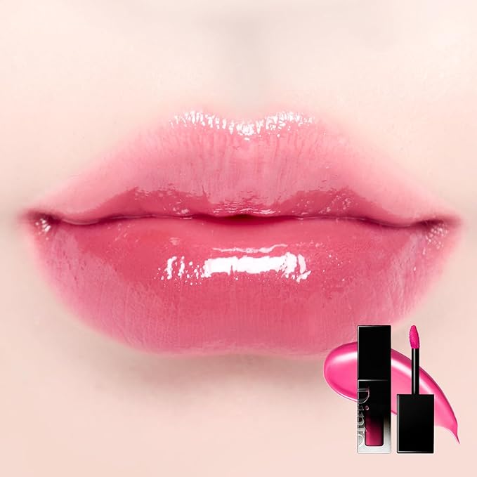 DINTO Blur-Glowy Lip Tint (216 Pax) – Dewy Finish Glowy Korean Lip Tint, Long Lasting All Day Stain, Bright Vivid Pink, Vegan & Cruelty-Free, 0.11 fl oz