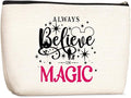 Cartoon Mouse Stuff Decor Animal Lovers Gift Cosmetic Bag for Women Always Believe In The Magic Makeup Bag Cute Mouse Pouch Travel Bags Skincare Toiletry Bag Cartoon Mouse Makeup Bag