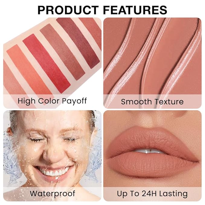 FeiCuiYun Retractable Lipliner Pencil Waterproof Makeup for Lip Liner and Eye Liner, Smooth and Creamy, Long Lasting Matte Finish, Vegan Beauty, Matte Velvet Pigmented Lip Liner (06#Peach Red, 1)