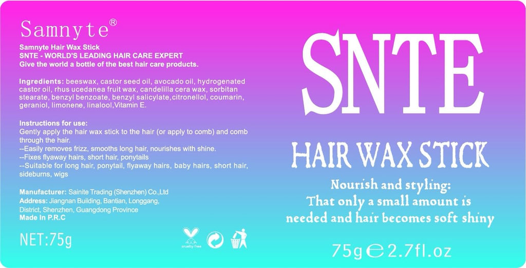 Hair Wax Stick, Slick Back Hair Brush - Tame Frizz, Flyaways Control