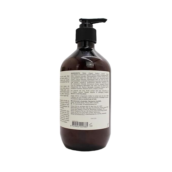 Aesop Resurrection Hand Wash & Balm Set | Citrus & Woody Duo to Cleanse and Moisturize Hands | 16.9 oz / 500 mL (Set of 2) + Eleos Nourishing Body Cleanser Sample