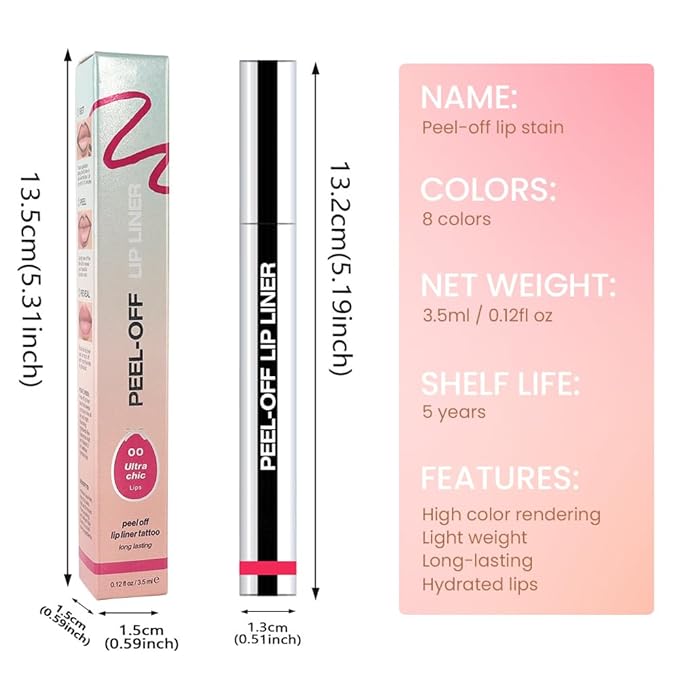 IATMOMOD Delicate Pink Liquid Matte Lip Liner Stain Peel Off with Tweezer, Long Lasting, Waterproof Matte Lipstick Lip Gloss Tattoo for Women, Transfer-prof Lip Tint Makeup for All Skin Types 00#