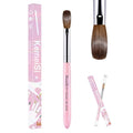 KEMEISI Acrylic Nail Brush Size #18, 100% Pure Kolinsky Nail Art Brushes for Acrylic Application, Sturdy Starry Handle Oval Shaped Nail Design Tools for Professional Manicure DIY, Pink