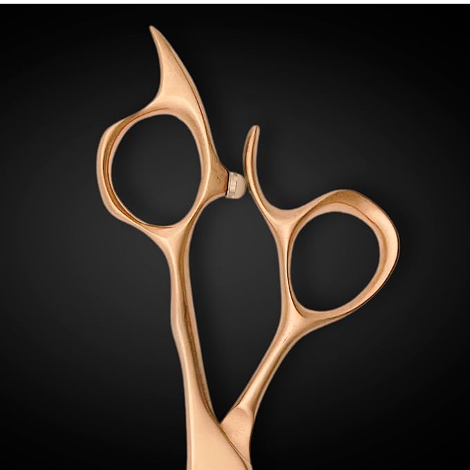 Saki Gold Professional Set of Hair Shears - 6 Inch Set Includes Gold Hair Scissors, Thinning Shears and Razor and Leather Carrying Case