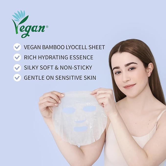 #OOTD Hydrating Soothing Sheet Masks with Collagen,Ceramide,Cica(30-Pack)