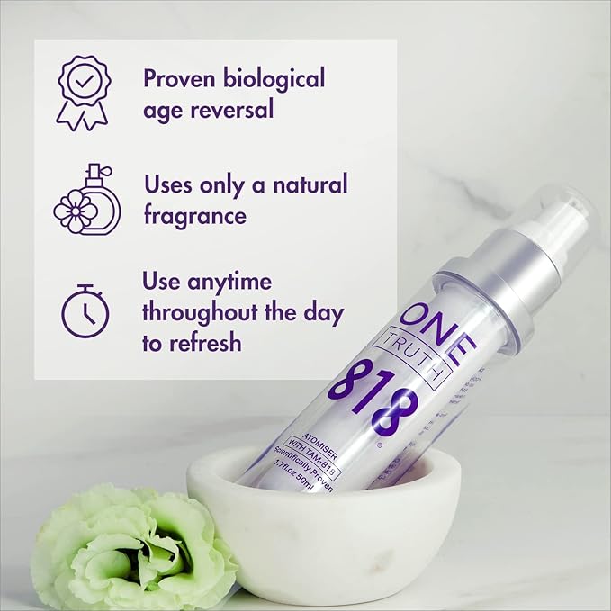 One Truth 818 Atomiser Spritz with TAM-818 | Telomerase Activation | Anti-Aging Face Mist