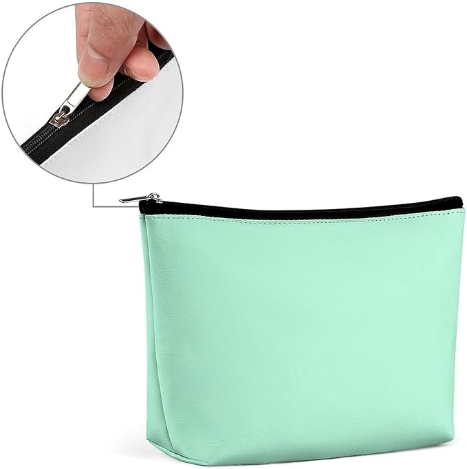Meaudiwes Fashion Zipper Cosmetic Case, Portable Makeup Case, Personality Toiletry Bag, Travel Cosmetic Toiletry Bag Light Blue