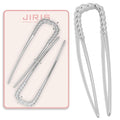 JIRIS 2PCS 5.5Inch French Hair Pins Large U-Shaped Pins for Women and Girls Fashion Metal Hair Pin French Twist Hair Pins for Buns, Updos,Stylish and Functional(set4-silver)