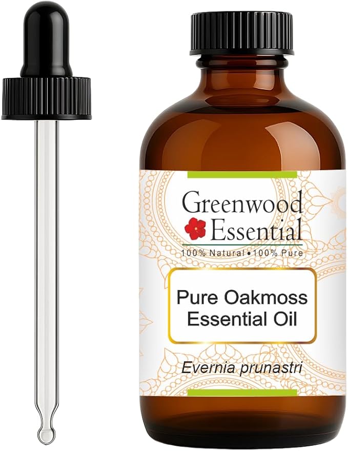 Greenwood Essential Oakmoss Essential Oil (Evernia prunastri) with Glass Dropper | Pure | Viscous Texture | Rich Aroma | Unisex | All Skin Types |Natural Extract Steam Distilled 120ml (4 oz)
