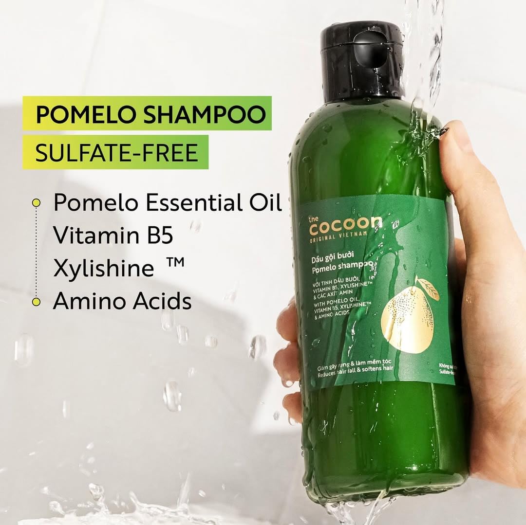 Cocoon Pomelo Botanical Shampoo 310ml / 10.48 fl oz – Luxury Sulfate Free Shampoo with Vietnamese Pomelo Peel Oil & Vitamin B5, Hydrating Strengthening Shampoo for Soft, Full-Looking Hair