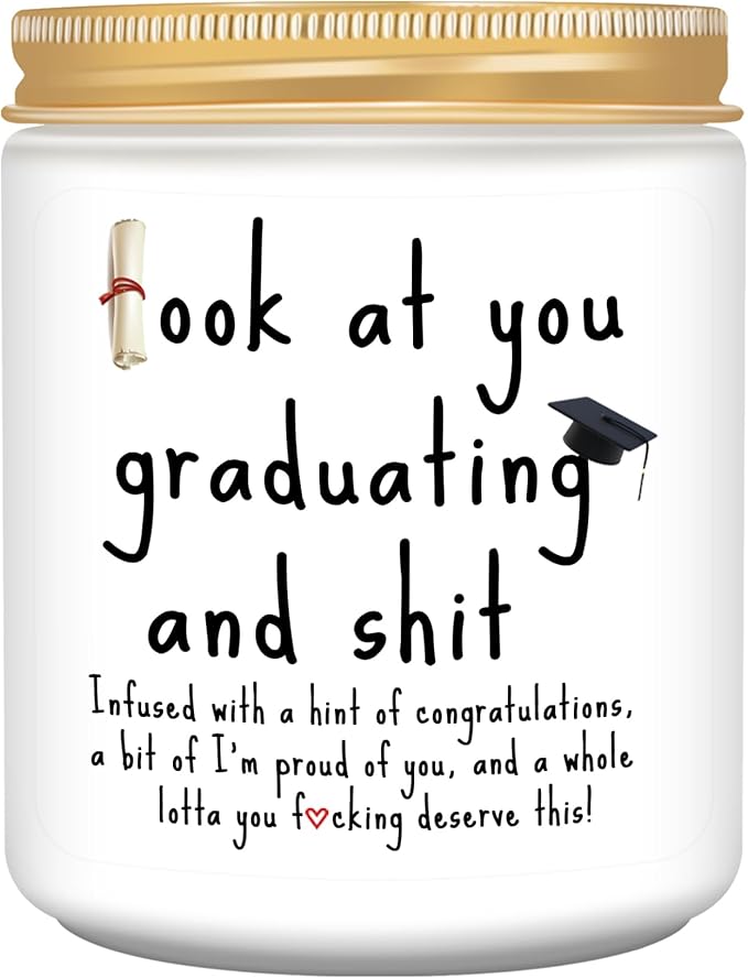 Graduation Gifts, 2026 Funny Graduation Gift for Her Him, Best Grad High School College Congratulations Masters PhD Degree Nurse - Lavender Scented Candles