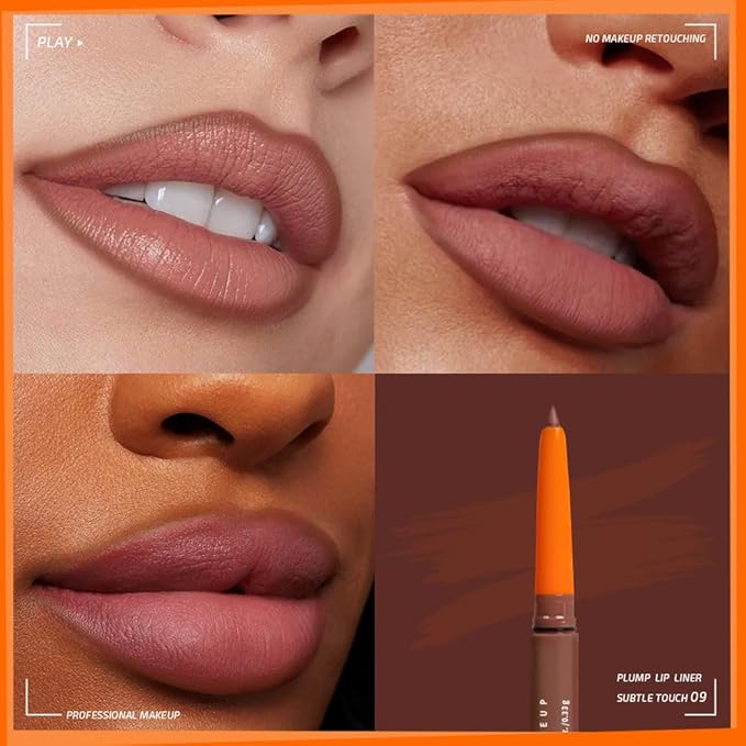 KXmzeG Matte Lip Liner Pencil for Shaping Lips, Retractable Creamy Brown Crayon LipLiner Pencil, Long Lasting Waterproof Lipstick Lip Liner Makeup, Vegan Beauty 09#
