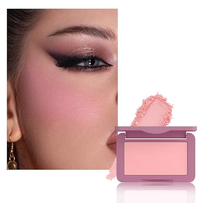 HHLTOH Pale Mauve Matte for Face Cheeks Blush,Natural Cream Blushes Makeup Palette, Light Monochrome Blush Creamy Powder Palette Makeup for Older Women, Blushes Eyeshadow Foundation for Every Day 06