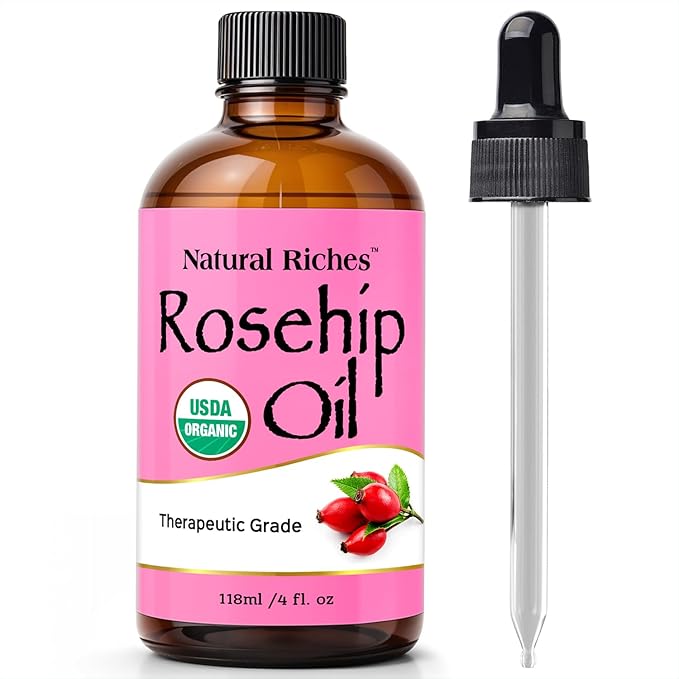 Natural Riches Rosehip Seed Oil 4 Fl Oz for Face, Skin, Hair & Nails