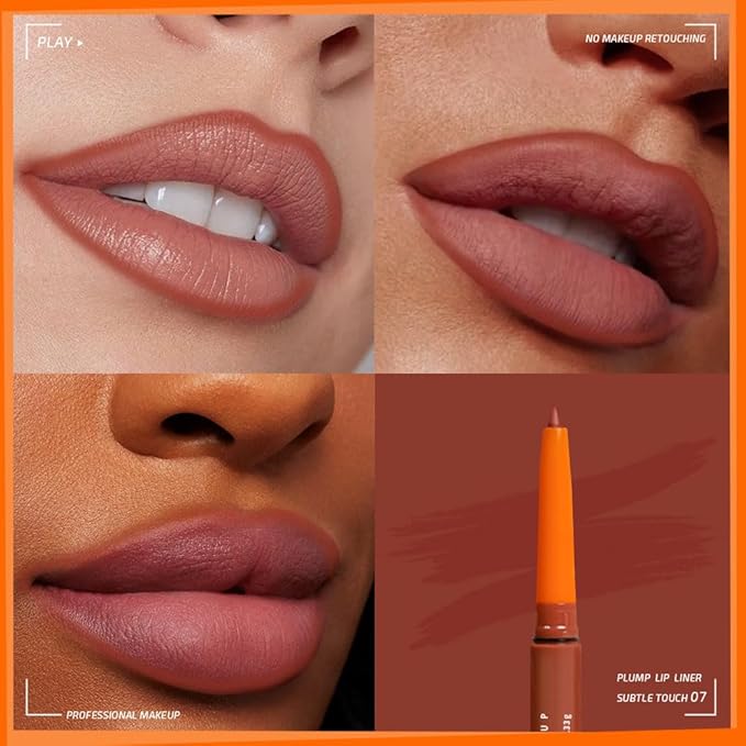 KXmzeG Matte Lip Liner Pencil for Shaping Lips, Retractable Creamy Brown Crayon LipLiner Pencil, Long Lasting Waterproof Lipstick Lip Liner Makeup, Vegan Beauty 07#