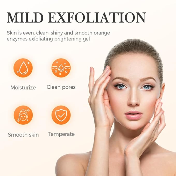 Orange Exfoliating Gel for Face and Body, 2025 New Deep Pore Orange Peeling Scrub, Cleaning Pores, Remove Blackheads Moisturize Cleansing, Facial Exfoliating Gel for All Types Skin (1PC, 3.52 Fl Oz)