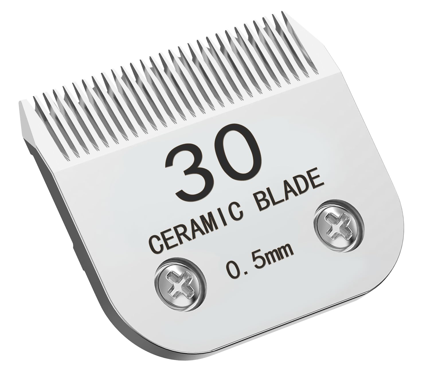 Docal 30# Silver Detachable Clipper Ceramic Blades, Dog Grooming Clipper Replacement Blades Compatible with Dog Clippers, KM Series Clippers, Most A5, Size 30, Cut Length 1/50"(0.5mm)