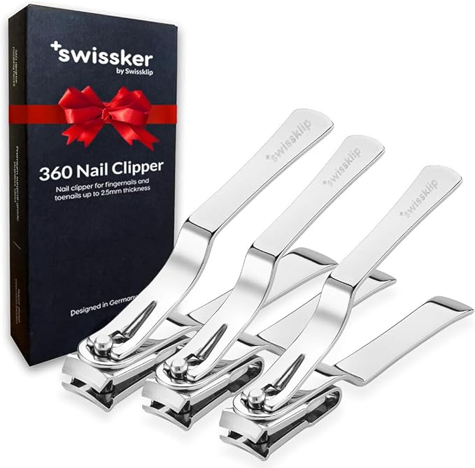 Swissker by Swissklip Nail Clippers for Men & Women – 360 Rotating