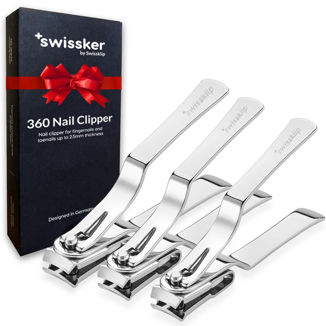 Swissker by Swissklip Nail Clippers for Men & Women – 360 Rotating