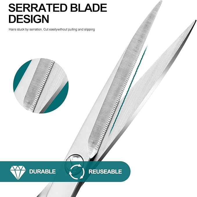 Lobodt Professional beard scissors, 4.9-inch (silver) small pointed stainless steel hairdressing scissors, Moustache Trimming，suitable for personal care and beauty of both men and women